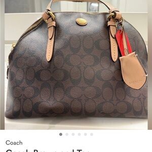 Coach Signature Brown and Tan Satchel